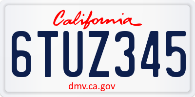 CA license plate 6TUZ345