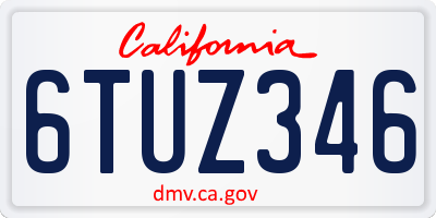 CA license plate 6TUZ346