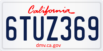 CA license plate 6TUZ369