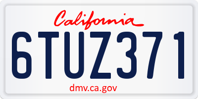 CA license plate 6TUZ371