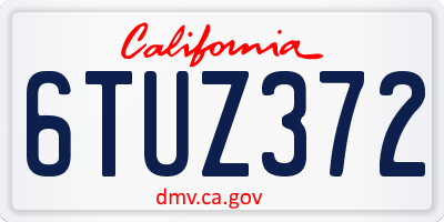 CA license plate 6TUZ372