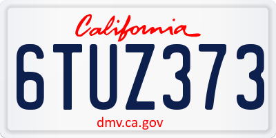 CA license plate 6TUZ373