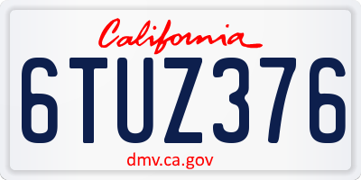 CA license plate 6TUZ376