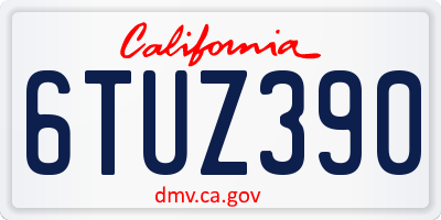 CA license plate 6TUZ390