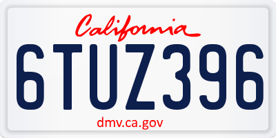 CA license plate 6TUZ396
