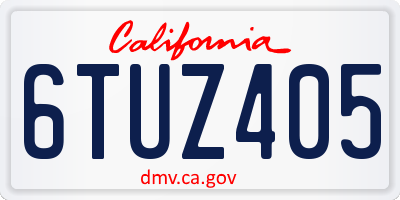CA license plate 6TUZ405