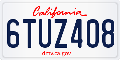 CA license plate 6TUZ408