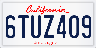 CA license plate 6TUZ409