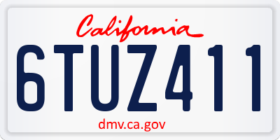CA license plate 6TUZ411