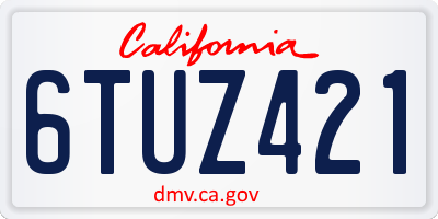 CA license plate 6TUZ421