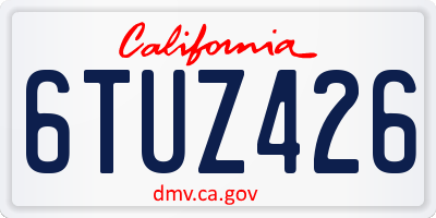 CA license plate 6TUZ426
