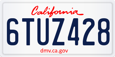CA license plate 6TUZ428