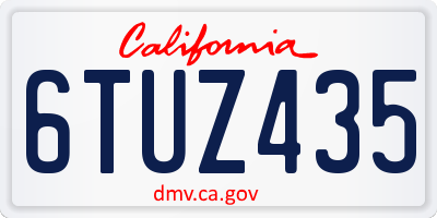 CA license plate 6TUZ435