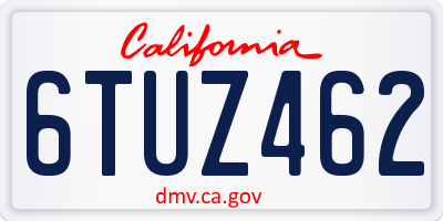 CA license plate 6TUZ462