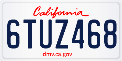 CA license plate 6TUZ468