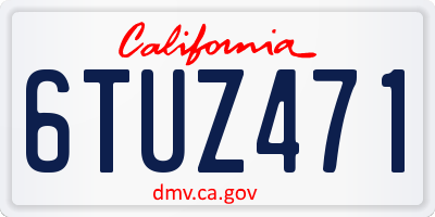 CA license plate 6TUZ471