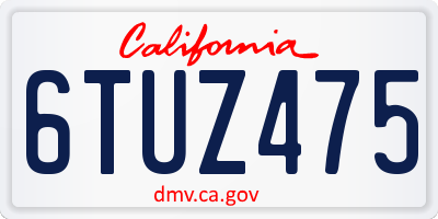 CA license plate 6TUZ475