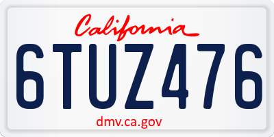 CA license plate 6TUZ476