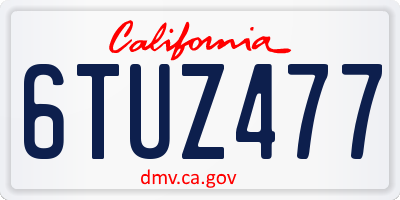 CA license plate 6TUZ477
