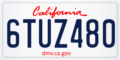 CA license plate 6TUZ480