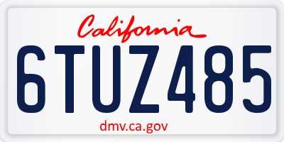 CA license plate 6TUZ485