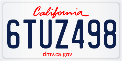 CA license plate 6TUZ498