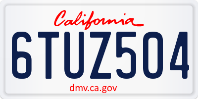 CA license plate 6TUZ504