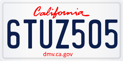 CA license plate 6TUZ505