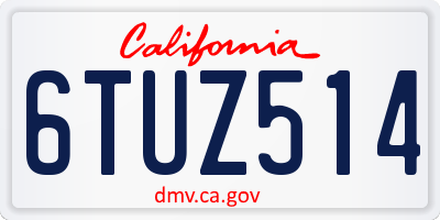 CA license plate 6TUZ514