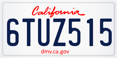 CA license plate 6TUZ515