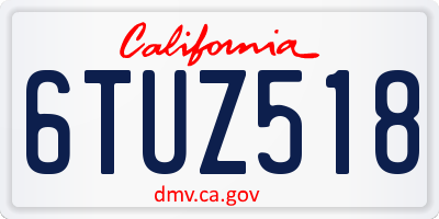 CA license plate 6TUZ518