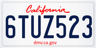 CA license plate 6TUZ523
