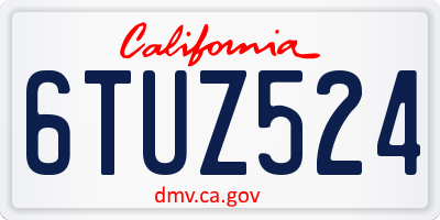 CA license plate 6TUZ524
