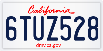CA license plate 6TUZ528