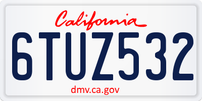 CA license plate 6TUZ532