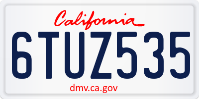 CA license plate 6TUZ535