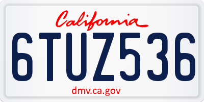CA license plate 6TUZ536