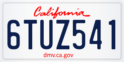 CA license plate 6TUZ541