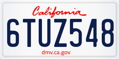 CA license plate 6TUZ548