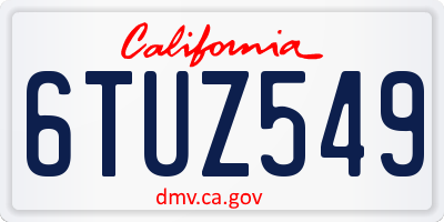 CA license plate 6TUZ549
