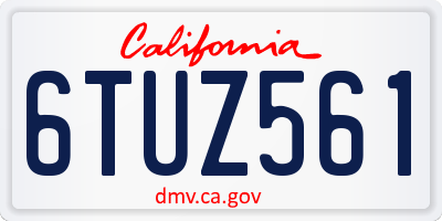 CA license plate 6TUZ561