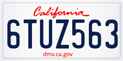 CA license plate 6TUZ563