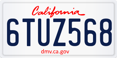 CA license plate 6TUZ568