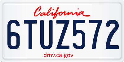 CA license plate 6TUZ572