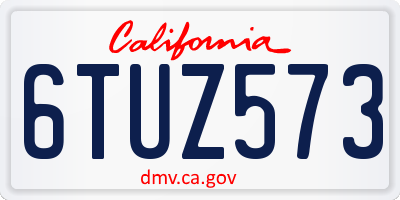 CA license plate 6TUZ573