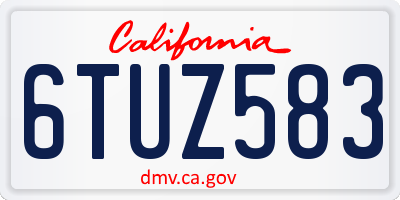 CA license plate 6TUZ583