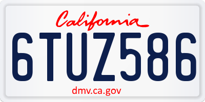CA license plate 6TUZ586