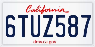 CA license plate 6TUZ587