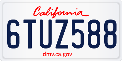 CA license plate 6TUZ588