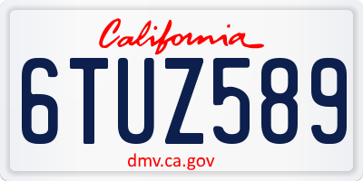 CA license plate 6TUZ589
